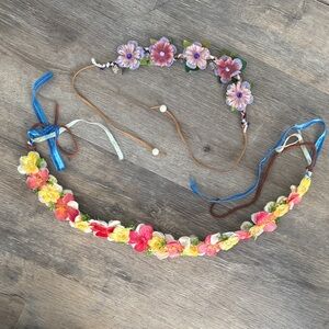 Handmade Floral Headband Set - Multicolor